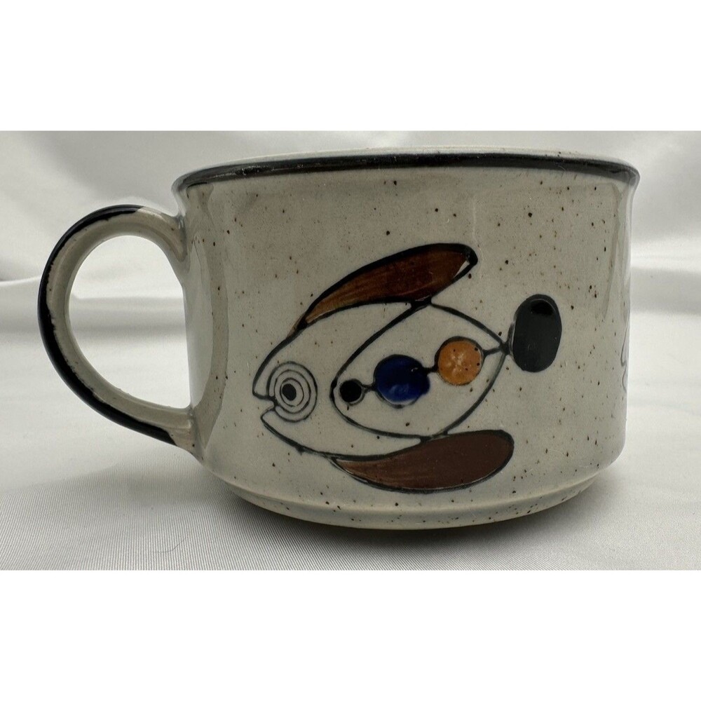 Shafford Soup large Coffee Mug ABSTRACT FISH Primitive Collection 1960